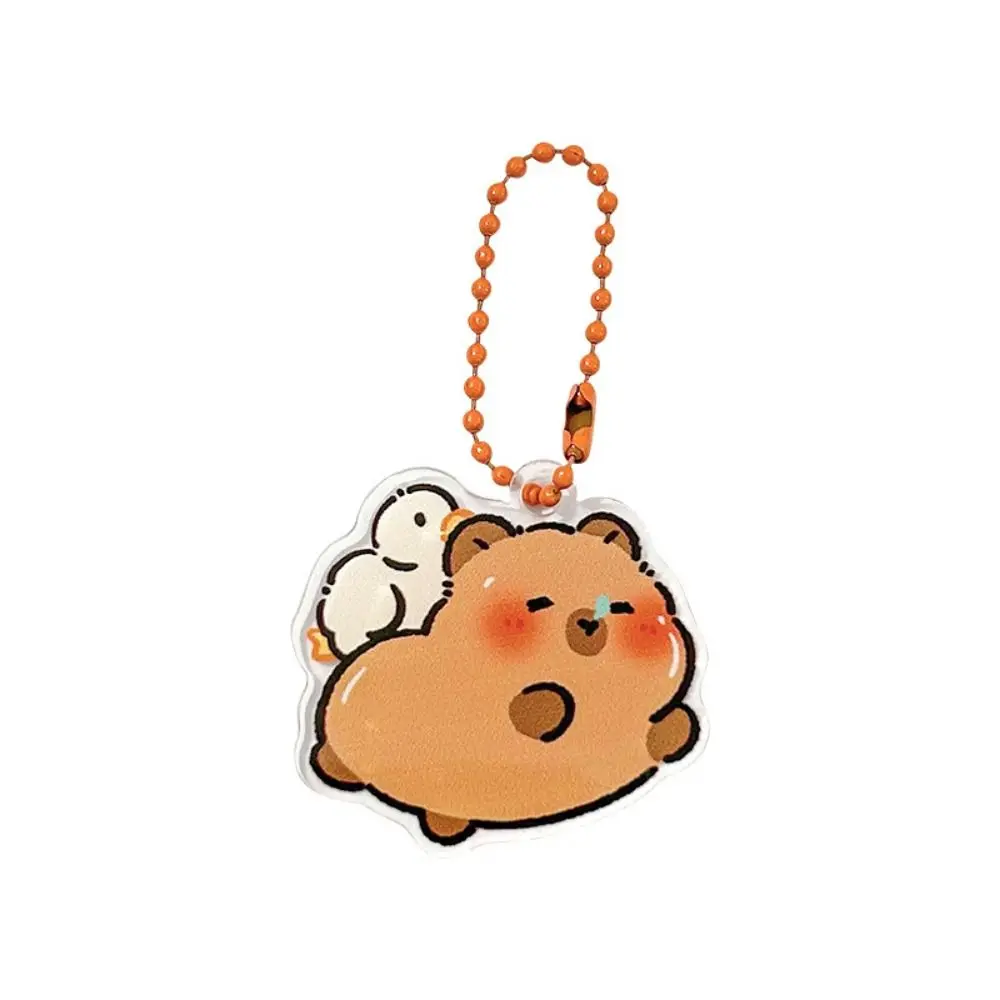 Kawaii الاكريليك كابيبارا سلسلة مفاتيح مصنوعة من الأكريليك لطيف الكرتون كابيبارا حقيبة معلقة الإبداعية مضحك كابيبارا قلادة زوجين