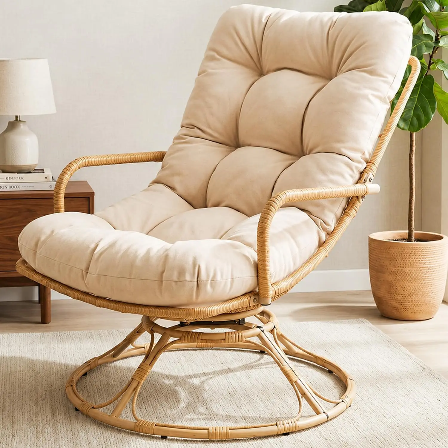 Swivel Papasan Chairs with 5