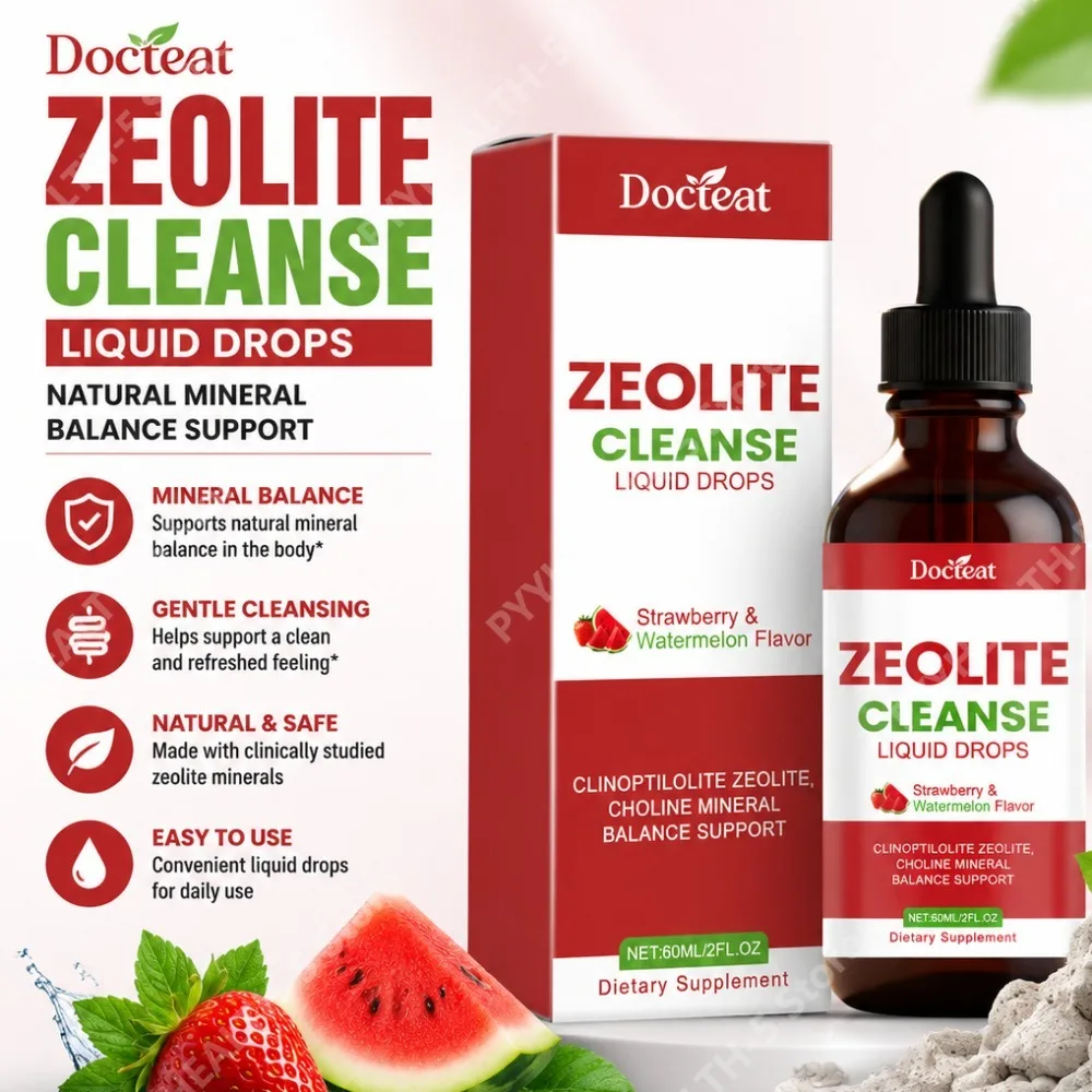 

Docteat Zeolite Liquid Drops Strawberry & Watermelon Flavor Dropper Design with Choline Bitartrate Vitamin C D3 B12 60ml