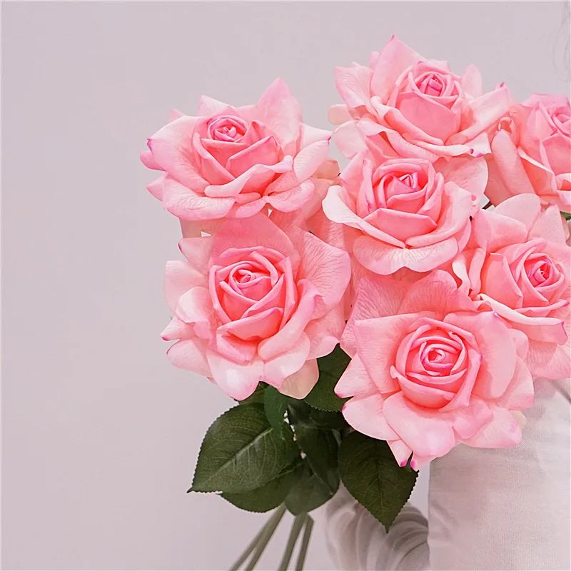 Premium Real Touch Austin Rose Single Stem Artificial Flower for Wedding/Home Decor Lifelike Faux Rose with Moisturizing Texture