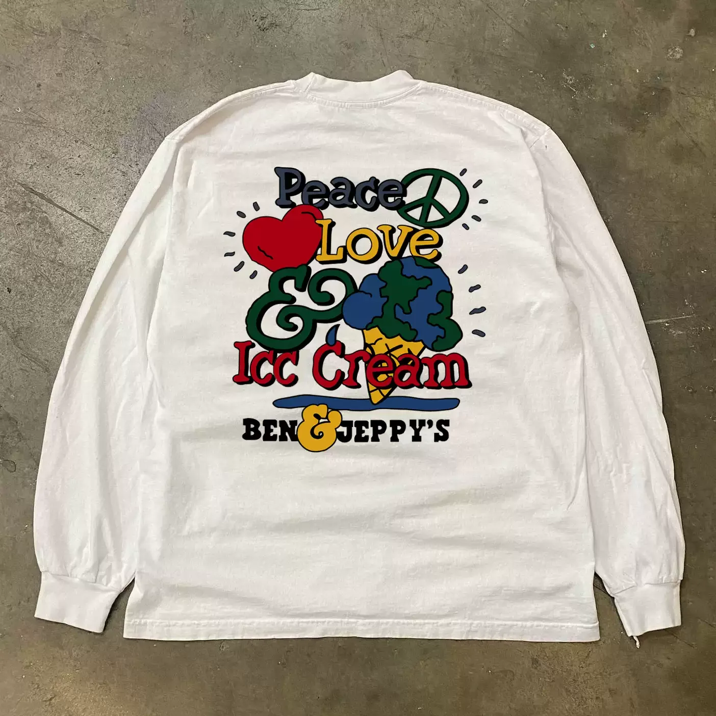 Heavyweight 300g Pure Cotton Long Sleeve T-Shirt Loose Fit Ice Cream Style Spring Autumn Couple's Casual Versatile Tee