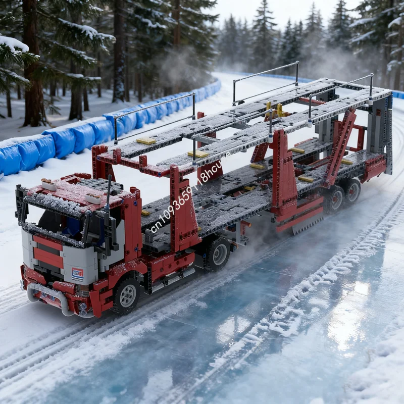 

1680 шт. MOC полуприцеп автомобильный транспортер C модель здания Рождественский подарок блоки архитектура креативная идея игрушки детский день рождения