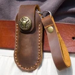 Genuine Leather Cover for 111mm Rescue, 84mm Scabbard Hanging Waist Tool Case, Folding Tool Shell for 91mm Password Wigo