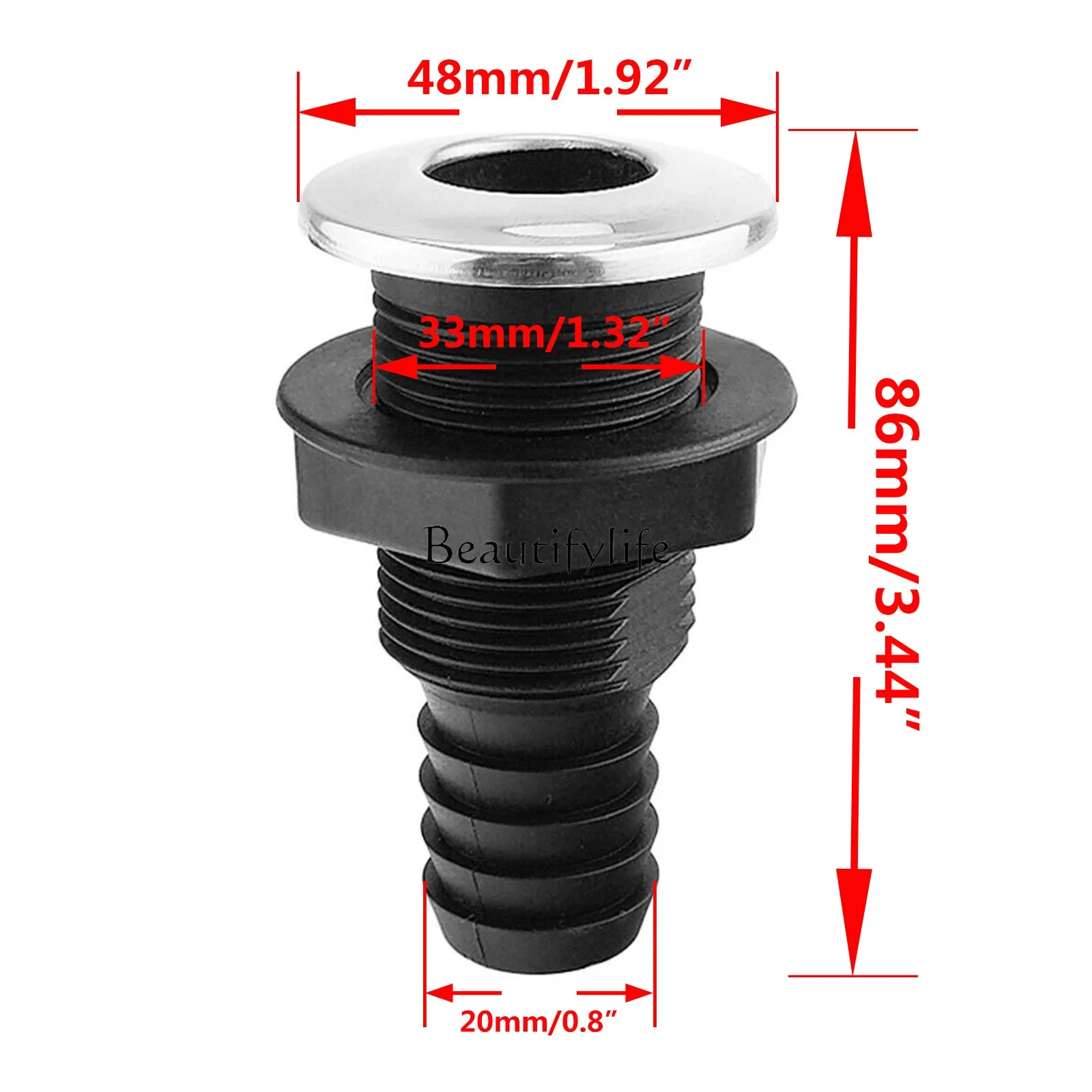 

Marine 5/8-inch nylon water outlet, marine hardware accessories, plastic water outlet