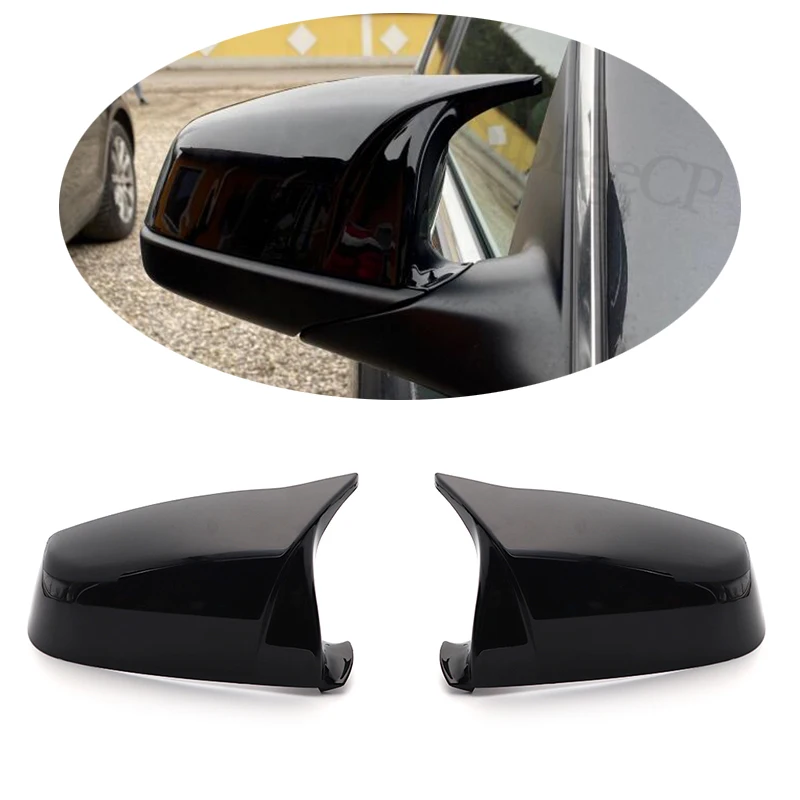 For BMW 5 6 7 Series E60 E61 E63 E64 F06 F07 F10 F11 F13 F01-F04 Carbon Fiber pattern Black Side Wing Rearview Mirror Cover Cap