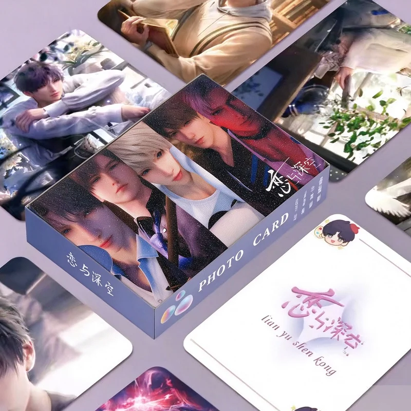 55PCS Love and Deepspace Photo Card Box Xavier Zayne Rafayel Caleb Character Lomo Cards Game Peripheral Collectible Cards