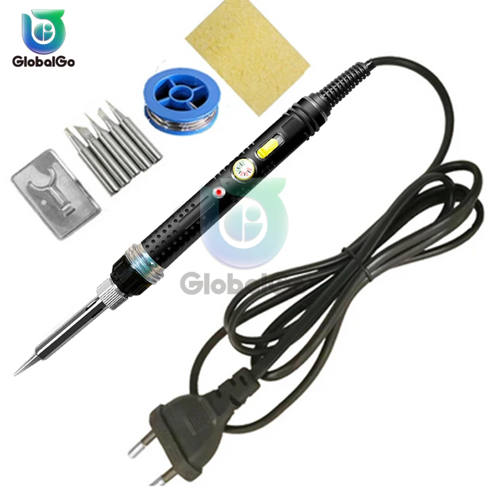 

New Adjustable Temperature Electric Soldering Iron 220V 110V 60W Welding Solder Rework Station Heat Pencil Tips Repair Tools