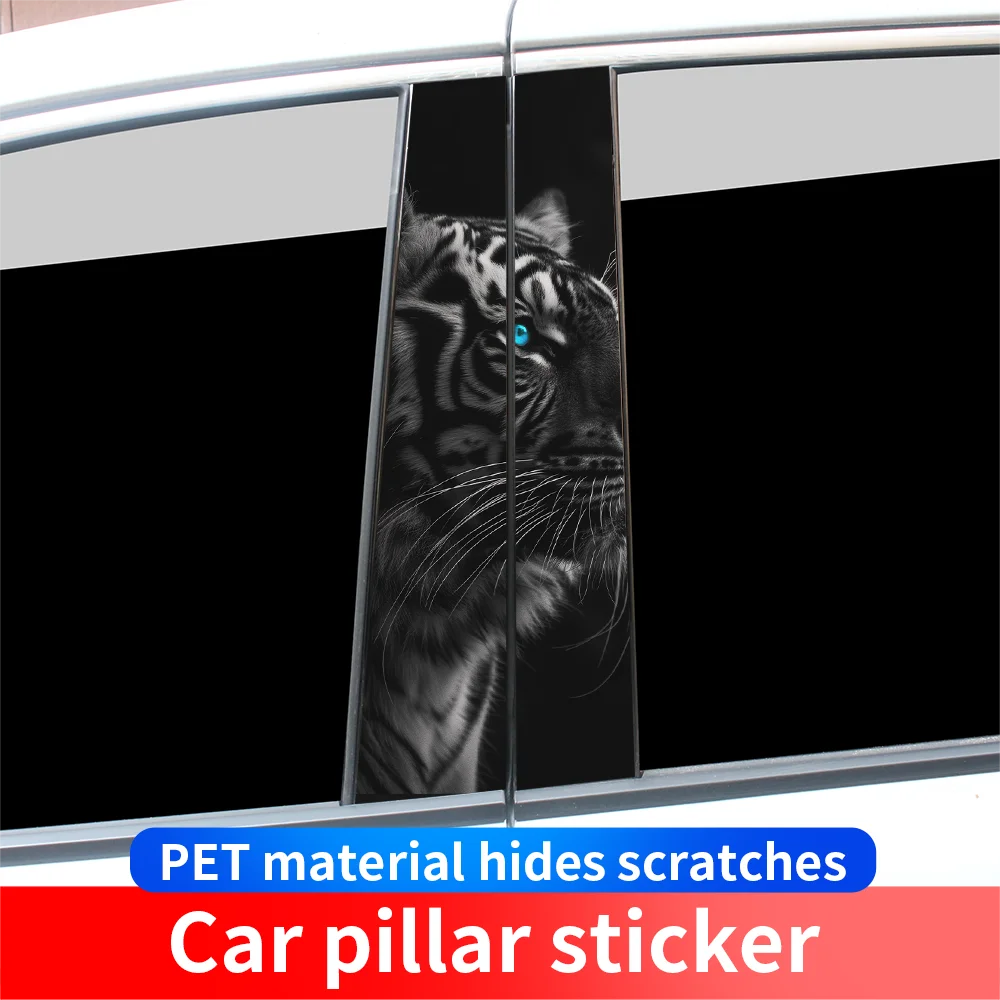 

Tiger Car Stickers Waterproof Auto B Pillar Decor Cover Scratches Durable Car Doors Pillar Vinyl Decals DIY Vehicle Decors