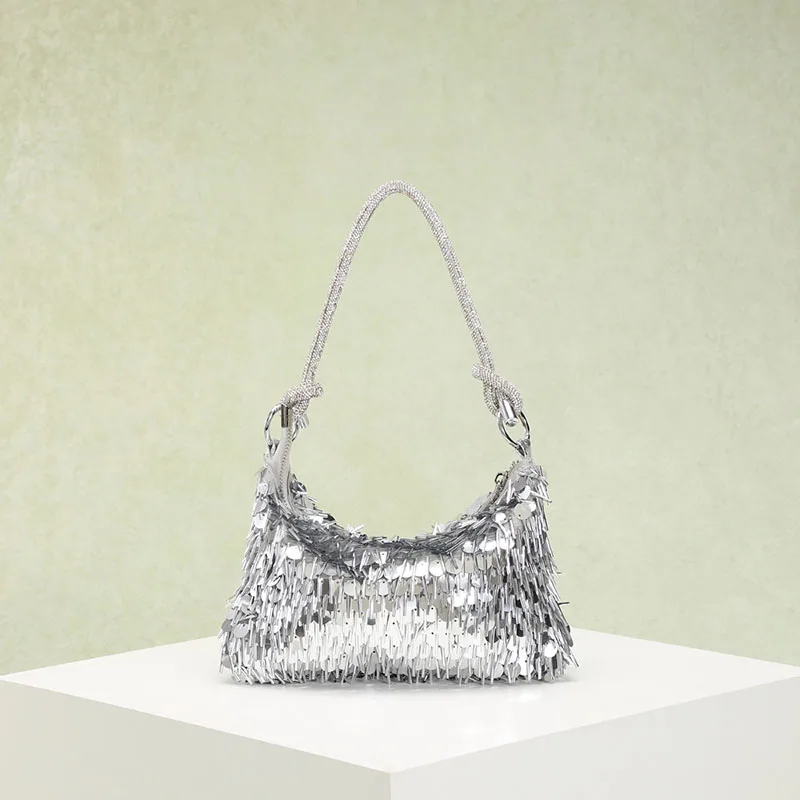 

Fashion Small Purse Prom Evening Clutches Bag Women Luxury Wedding Party Tote Bag Silver Glitter Shiny Crossbody