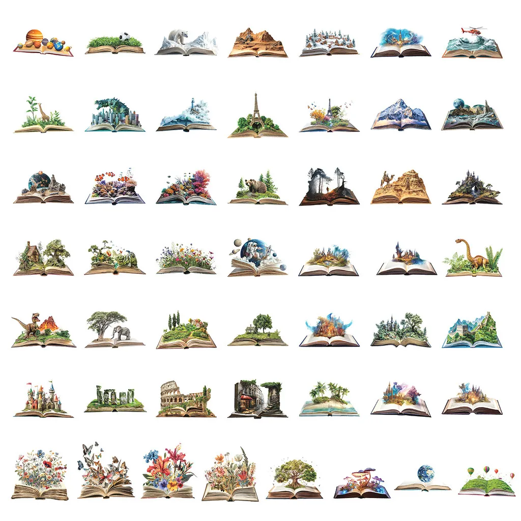 50PCS New Book World Graffiti Stickers - Creative Stationery Waterproof Decor for Water Cup & Phone AnimeWorlds Store