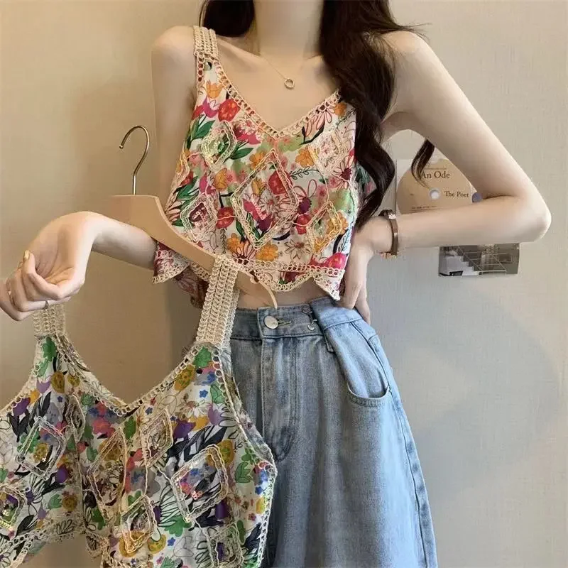 

Beautiful Back Top Bohemian Suspender Vest for Women in Summer Sleeveless