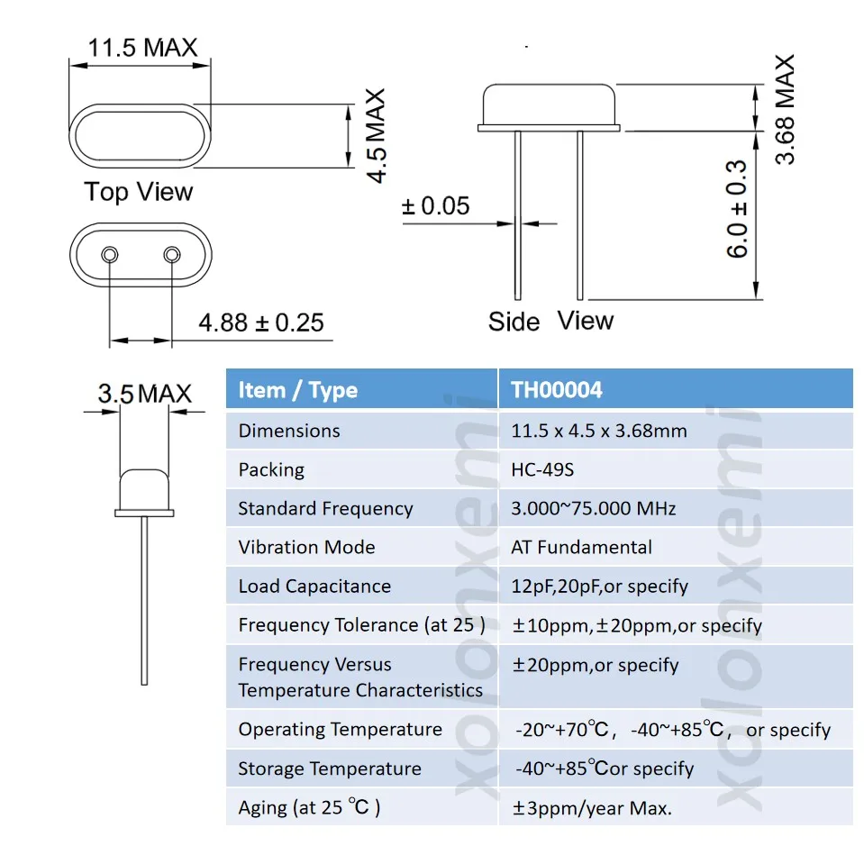 20pcs 20.945M HC-49S Quartz Crystal Resonator Passive Oscillator 20.945Mhz HC49S DIP 2Pin 49S