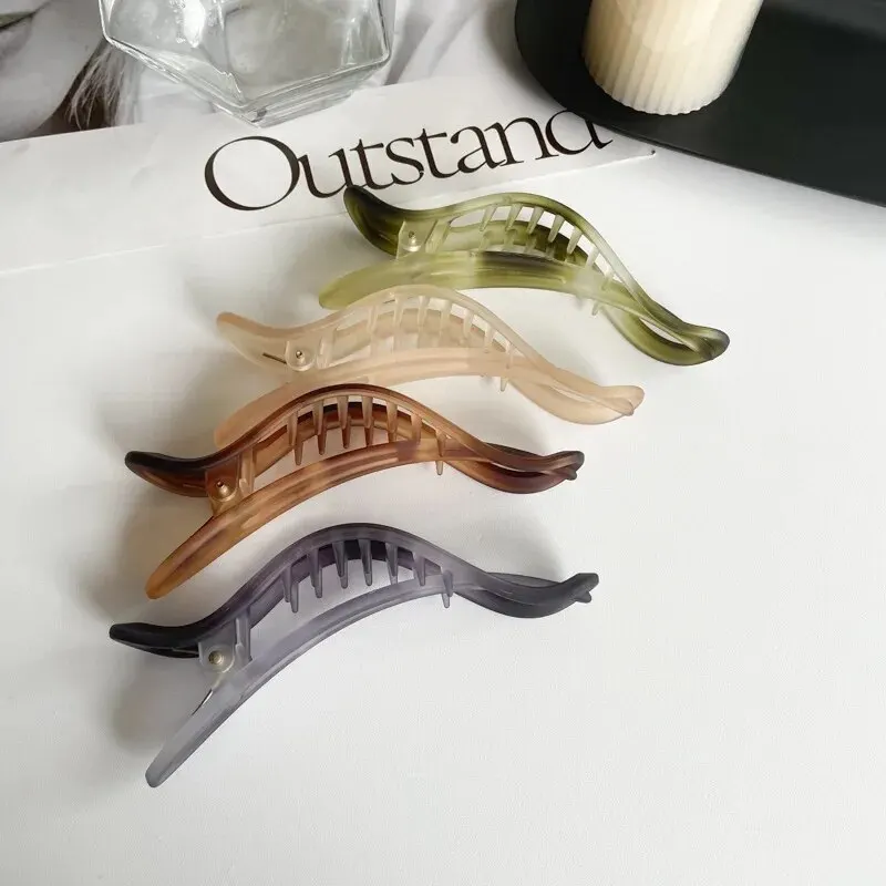 Frosted One-word Horizontal Clip Large Duckbill Clip Korean Hairpin Simple Temperament Shark Clip Female Online Influencer Head