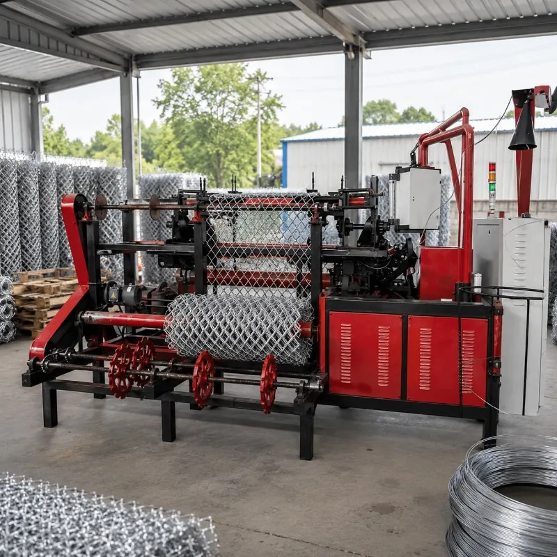 Chain Link Fence Machine Fence Mesh Roll Equipment Customized for Yard Protection Net Making with Clean Output