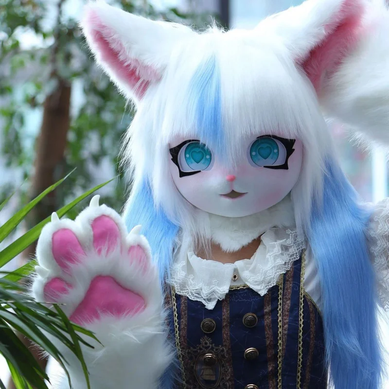 Candy 2025Kig Fursuit Head Base Kigurumi Mask Cosplay Costume Paws Tail Comiket Furries Doll Rabbit Cat Animal Furry Cospl
