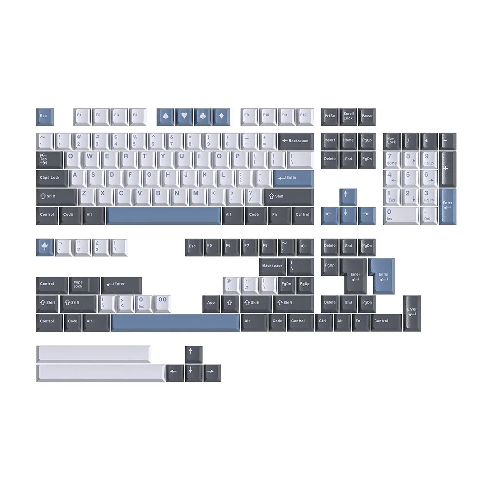 أغطية مفاتيح Arctic GMK ISO أدخل 7U Space ABS Cherry Profile Double Shot Keycap لـ MX Switch أغطية مفاتيح مخصصة للوحة المفاتيح الميكانيكية
