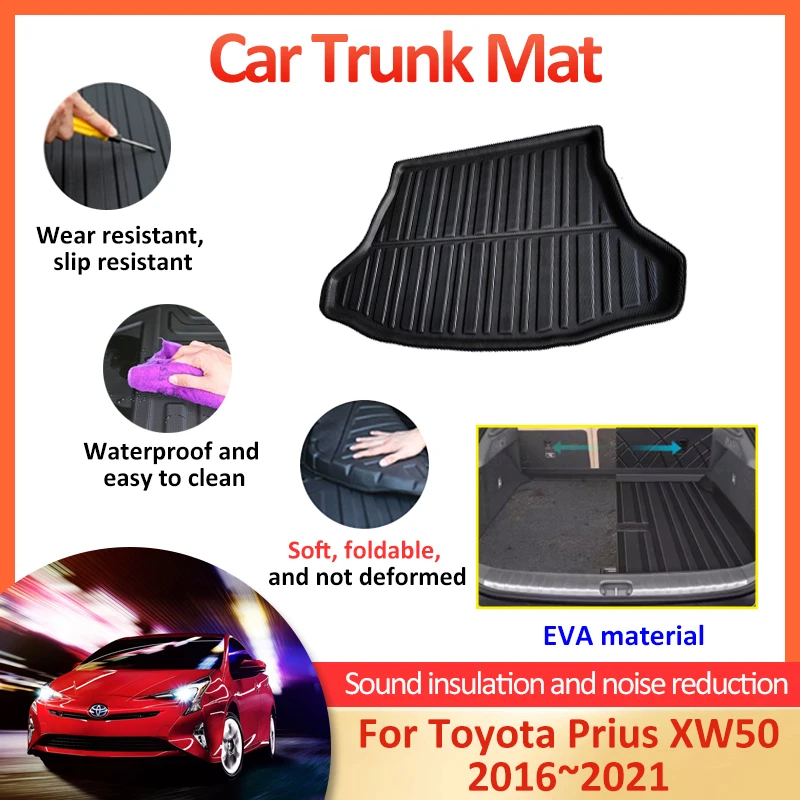 

For Toyota Prius XW50 2018 2020 2016~2021Rear Boot Cargo Liner Covers Protect Tray Carpet Rear Trunk Mat Luggage Car Accessories