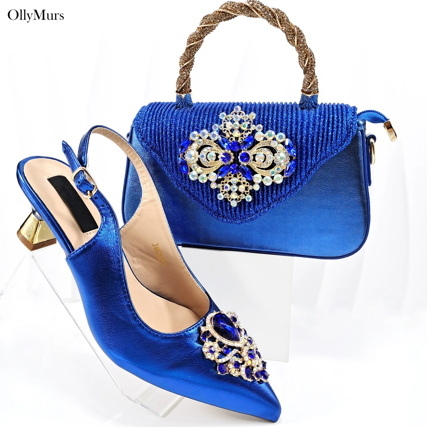 

High Quality Nigerian High Heels Shoes And Matching Bag For Party Dress New Fashion African Style Pumps Shoes And Bag Set