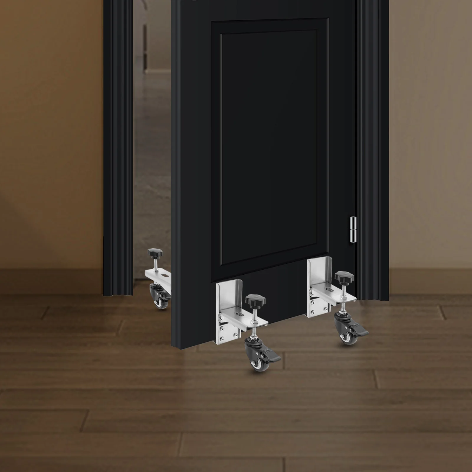 Herramienta de instalación de puertas de 2 piezas, Kit de instalación de puertas de transporte de paneles pesados con 4 soportes de placa de presión de 300 libras