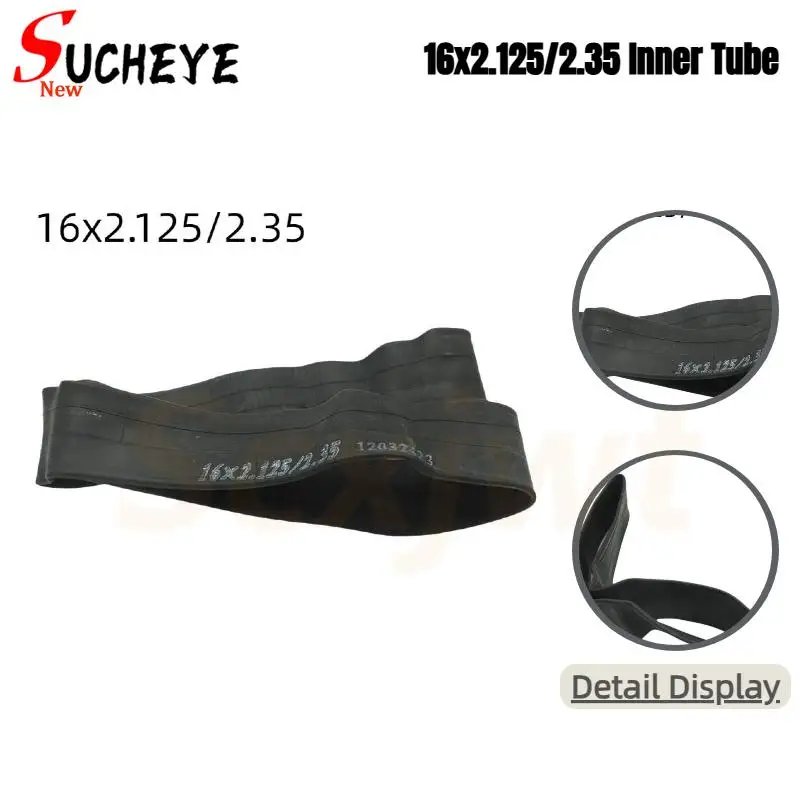 16X2.125/2.35 inner tube straight mouth for electric bicycle, mountain bike, tire inner tube