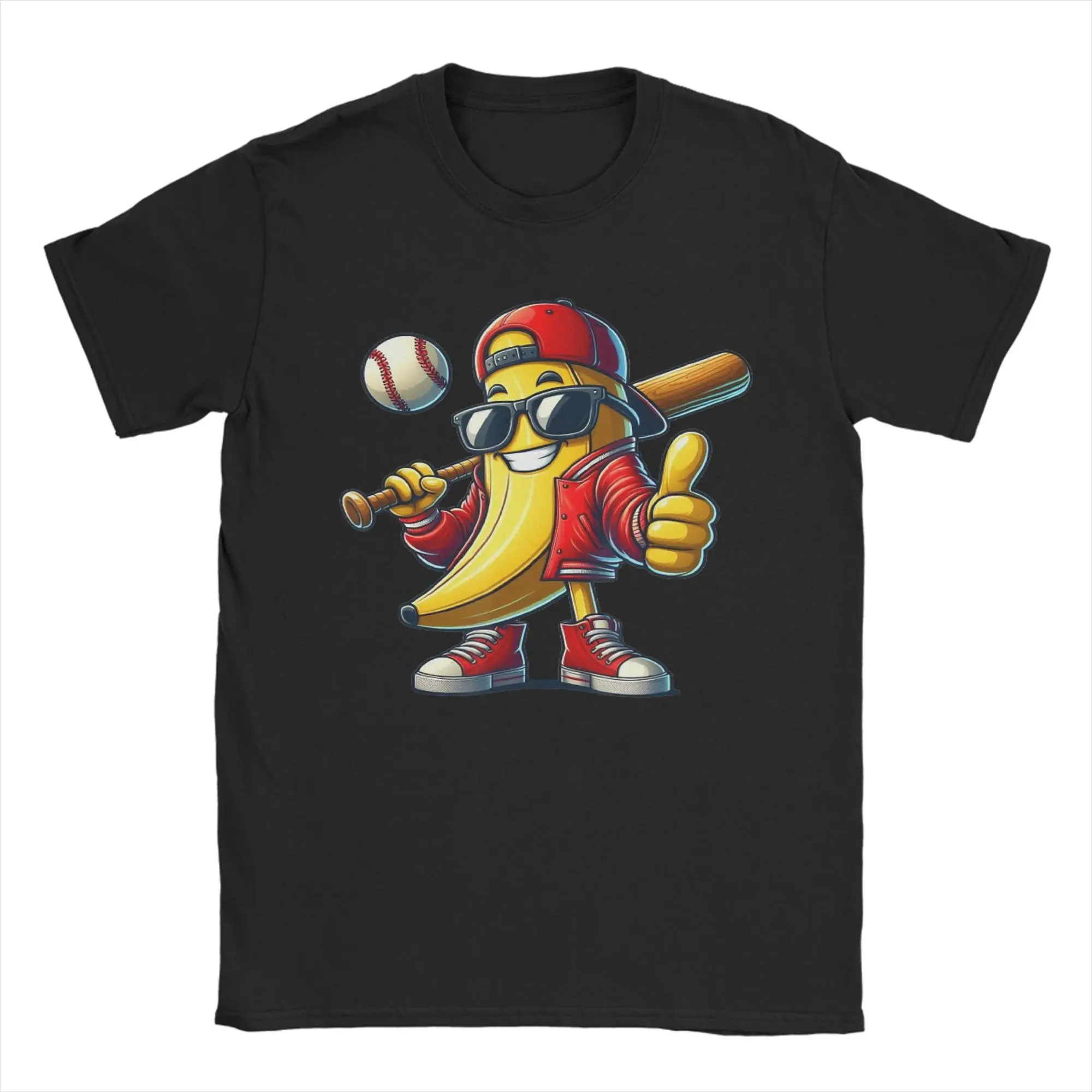 Men T-Shirts Banana Ballers Novelty 100% Cotton Tee Shirt Short Sleeve Baseball T Shirt Round Collar Clothes Birthday Gift