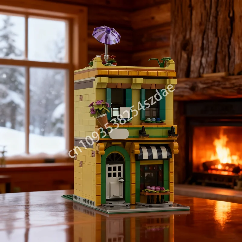 

1003 шт. MOC модульный магазин Bloom, модификация, часть 3 модели, строительные блоки, конструкция, сборка, идея «сделай сам», Рождественский подарок, игрушка для детей