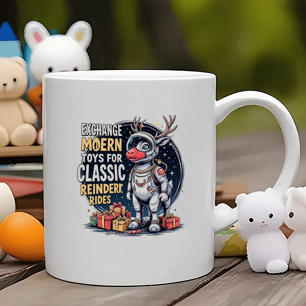 

11oz Astronaut Suit Reindeer Mug + Starry Gift Box + Kids Cup Christmas Gift for Kids Family Office Coffee Cup