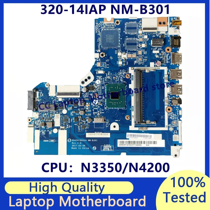 Placa base de NM-B301 para Lenovo Ideapad 320-14IAP placa base para ordenador portátil con CPU N3350/N4200 100% completamente probada funcionando bien