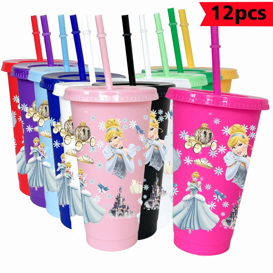 12 Pz/pacco Disney Cenerentola Zucca Carrello 26oz Plastica Colorata Festa di Compleanno Bere Utensili Succo di Caffè Tazza