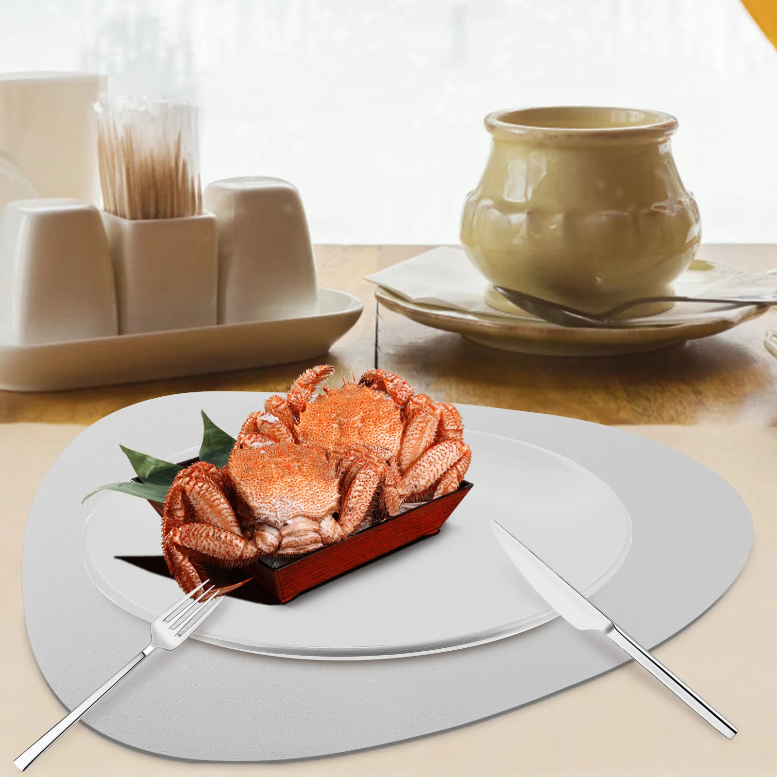 

Heat Placemat PU Bowl Mat Fadeless Dinner Mats Insulation Table Wear resistant Waterproof Dining Table Placemat Heat resistant
