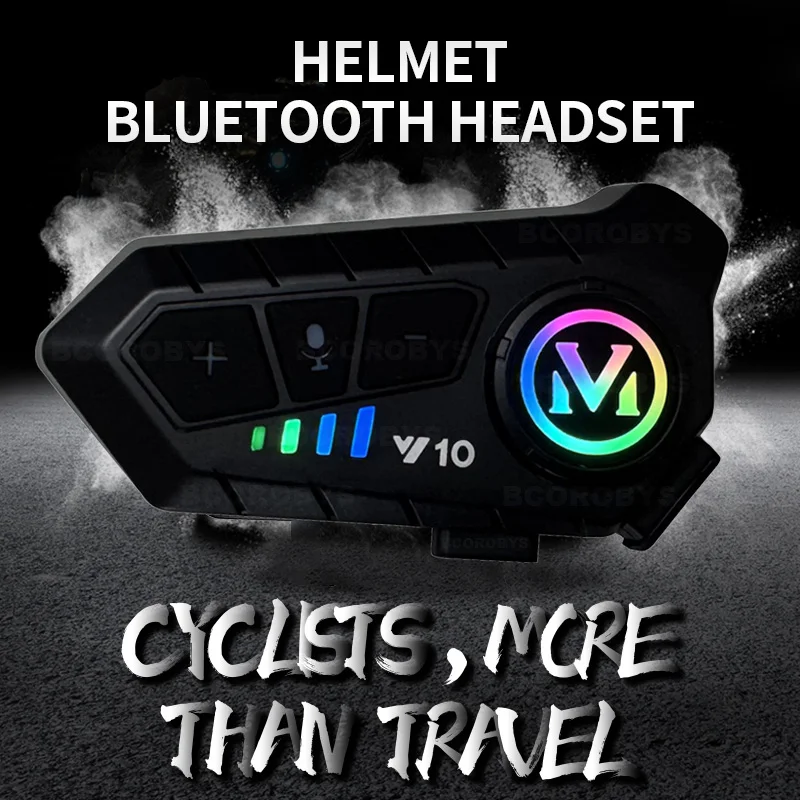 

Y10 Motorcycle Helmet Headset Bluetooth 5.3 Waterproof Motor Earphone Wireless Hands-free Call Phone Kit Music Player Speaker