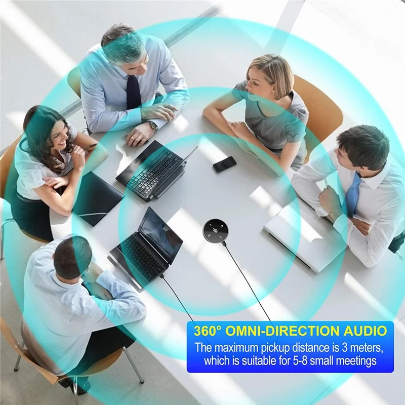 FFYY-USB Conference Microphone With Speaker, Laptop Computer Mic Omnidirectional, For Zoom Meetings,Voip Call