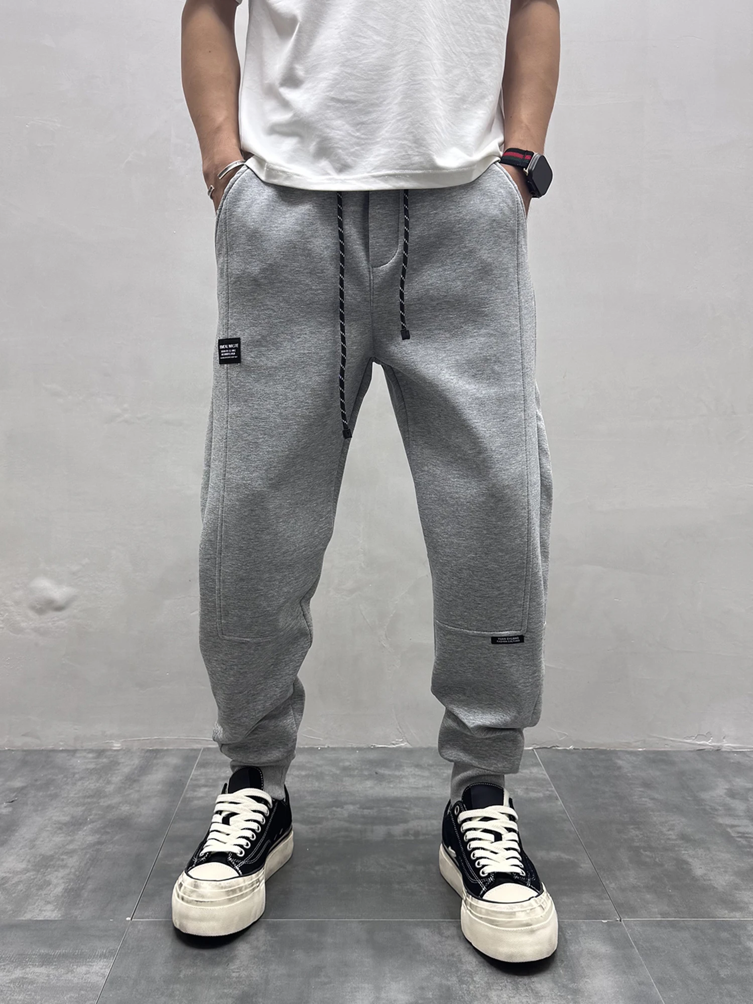 

Retro Autumn Winter Men's Casual Sports Pants Sweatpants Loose Fit Harlan Trousers Waed Cuffed Warm Color Faionable