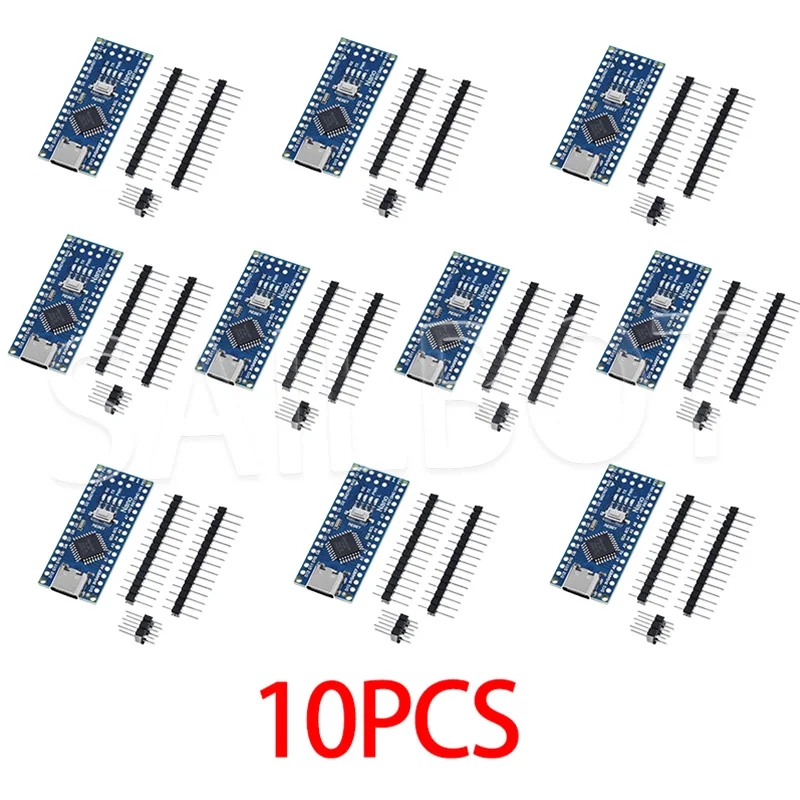 10-1PCS Nano 3.0 Mit dem Bootloader-kompatiblen Controller CH340 USB-Treiber Mini / Typ-C / Micro 16Mhz ATMEGA328P für Arduino