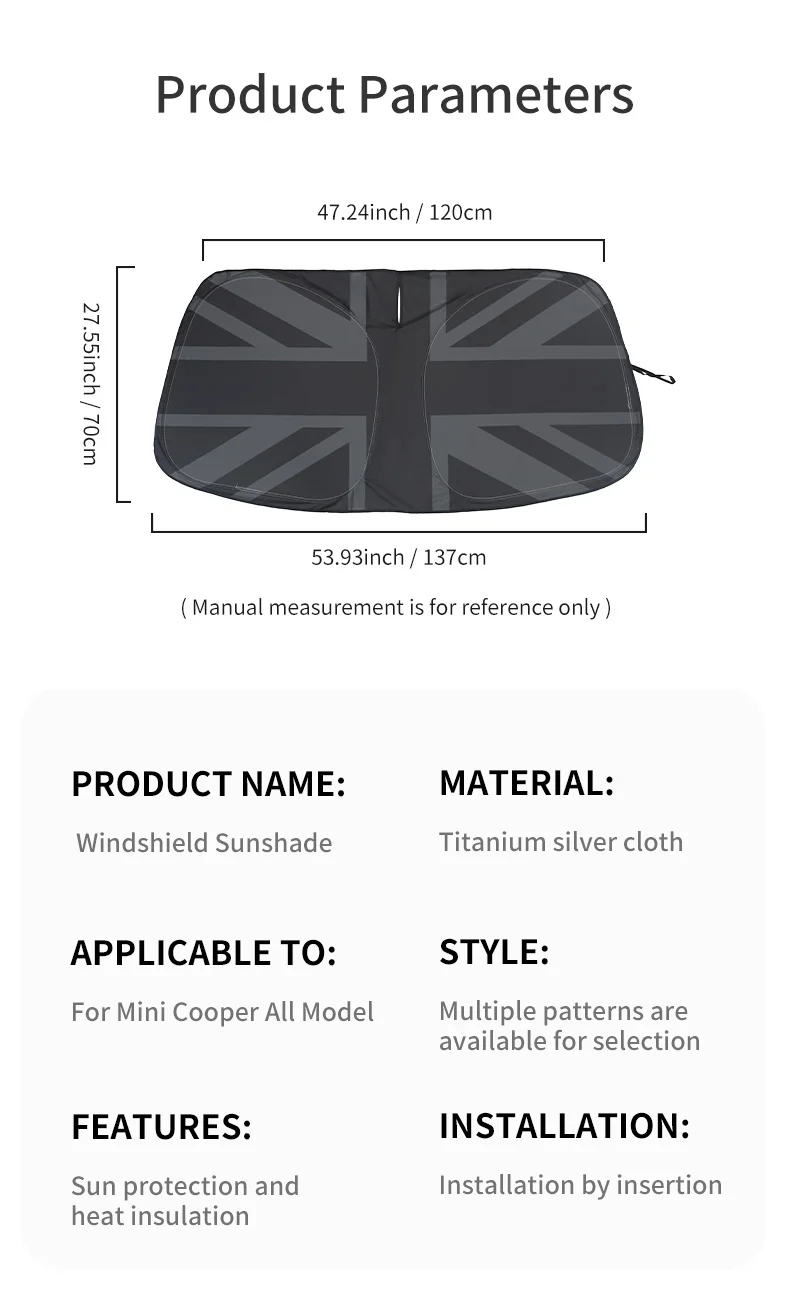 Auto Frontscheibe Sonnenschutz Abdeckung Blöcke UV Ray Reflektor Für Mini Cooper F56 F60 F65 F66 F55 R56 R60 J01 J05 Windschutzscheibe Sonnenschirm – Detail 12