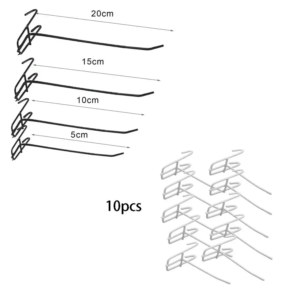 10Pcs Metal Mesh Panel Hangers Universal Wear-resistant Net Panel Hooks Reusable Removable Display Panel Shelf Hook Supermarket