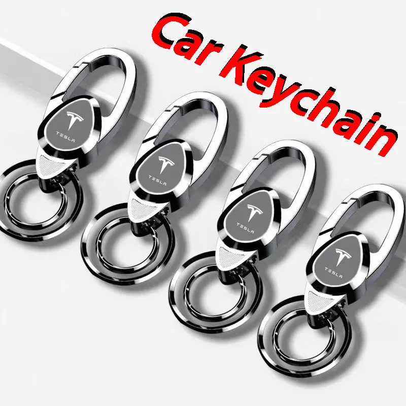 

Zinc Alloy Car Logo Keychain For Tesla Model 3 Model S Model X Model Y Roadster SpaceX Car Styling Car Emblem Key Ring Keychain