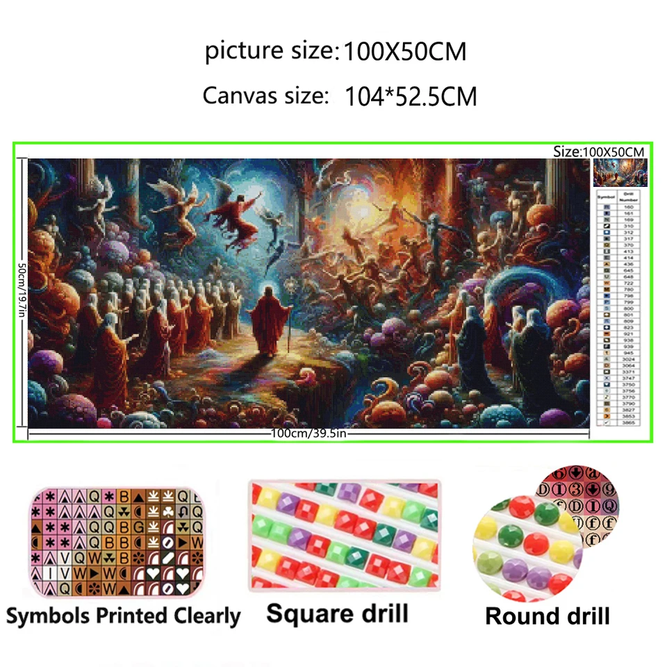 غامض الإغراءات ، DIY الماس اللوحة كبيرة الفن رجل ديني كامل مربع/جولة فسيفساء التطريز ، عبر الابره عدة ،