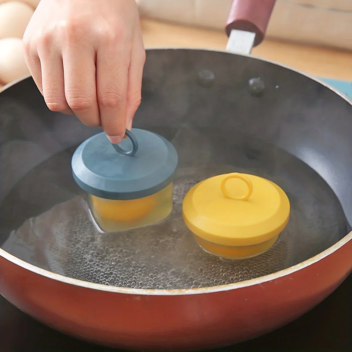 

4Pcs/set Heart-Shaped Steamed Egg Mold Food-Grade Heat Resistant Microwave-Safe Egg Cookers Water Fried Egg Magic Tool