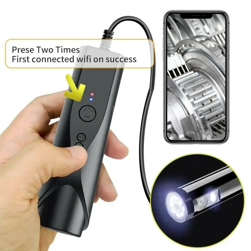 WIFI Endoscope Camera Flexible Dual Lens Borescope for Pipeline Car Inspection Support IOS Android Phone