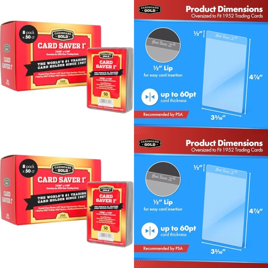 

Saver 1- Count - Semi Rigid Holder, Trading Card Protectors - PSA-Approved Cardsaver for Baseball, Trading, Sports Cards - Card