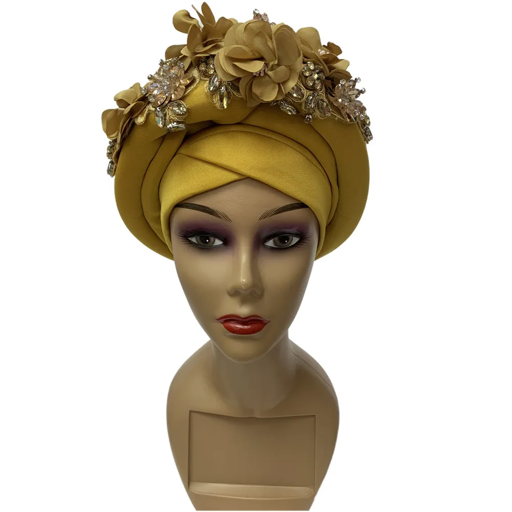 Bardzo drobna czapka Turban dla kobiet mała głowa Nigeria kobieta głowa okłady muzułmański hidżab Turban afrykański szal Party Lady nakrycia głowy