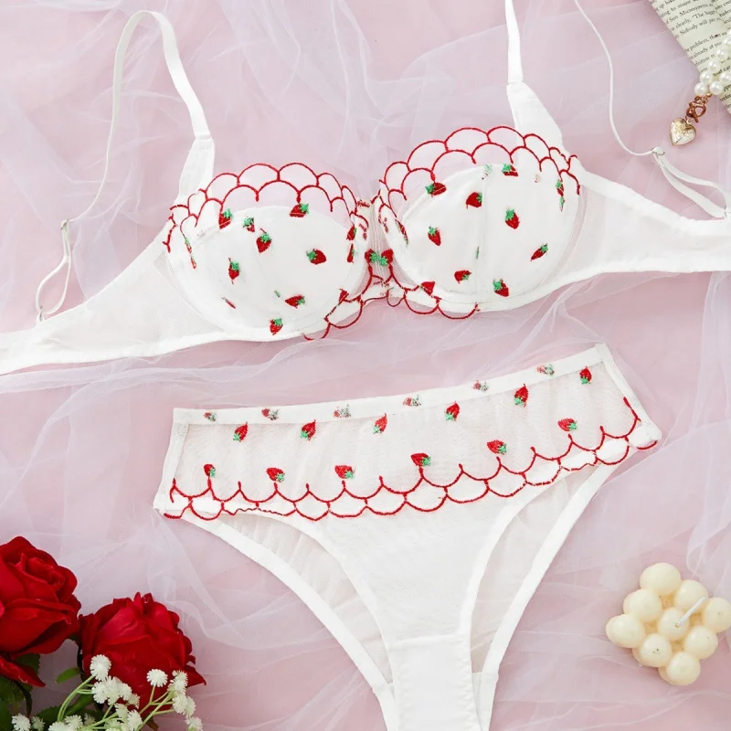 Bikini Embroidery Cute Bra Set Temptation Sexy Underwear