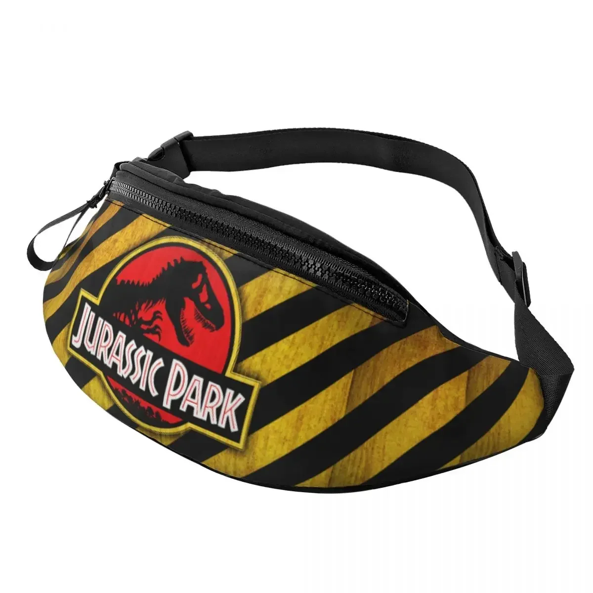 

Fashion Jurassic Park Logo Fanny Pack for Travel Hiking Women Men Giant Dinsaur Crossbody Waist Bag Phone Money Pouch