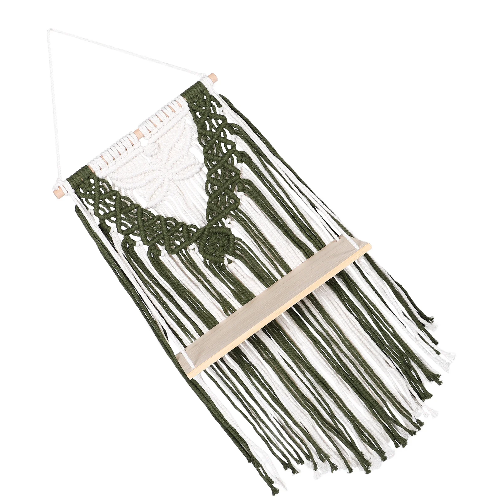 اليدوية المنسوجة نسيج طبقة واحدة بوهو جدار رف معلق شرابات حبل القطن الطبيعي لغرفة النوم غرفة المعيشة نبات الحضانة #2