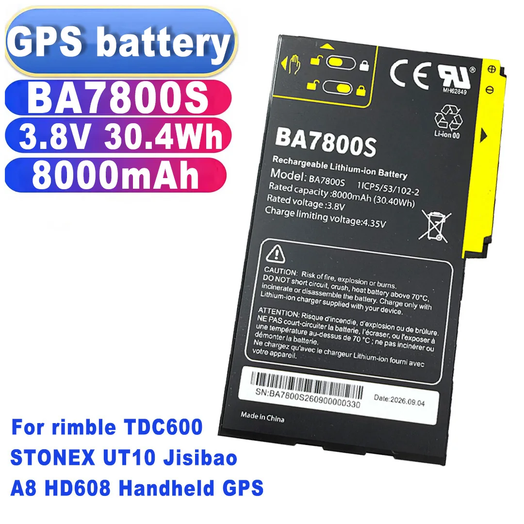 BA7800 BA7800S 3.8V 30.4Wh 8000mAh Battery for Trimble TDC600 STONEX UT10 HD608 Handheld GPS