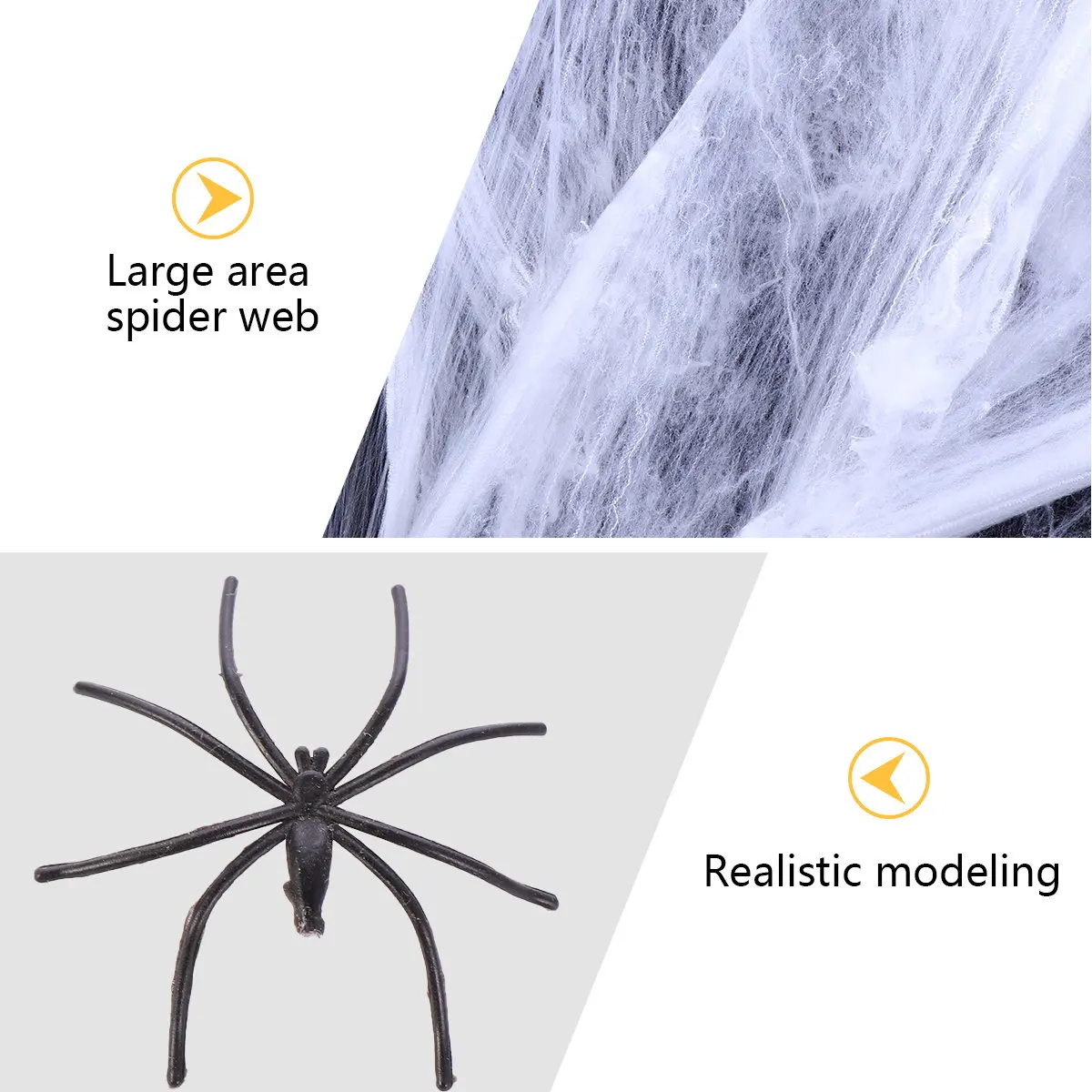 

1Set Realistic Spider Web Halloween Decorations Fake Spider Cobweb Scary Effect for Indoor Outdoor Party Haunted House Yard