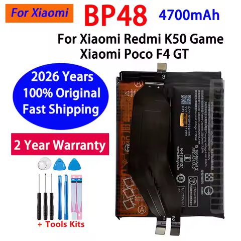2026 Years 4700mAh Original For Xiao Mi Battery Phone Battery BP48 For Xiaomi Redmi K50 Game / Poco F4 GT Batteries Battery