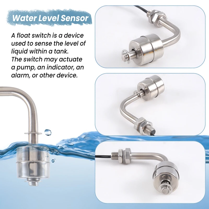 

Float switch Liquid Water Level Stainless Steel Right Angle Floating Switch for Aquarium