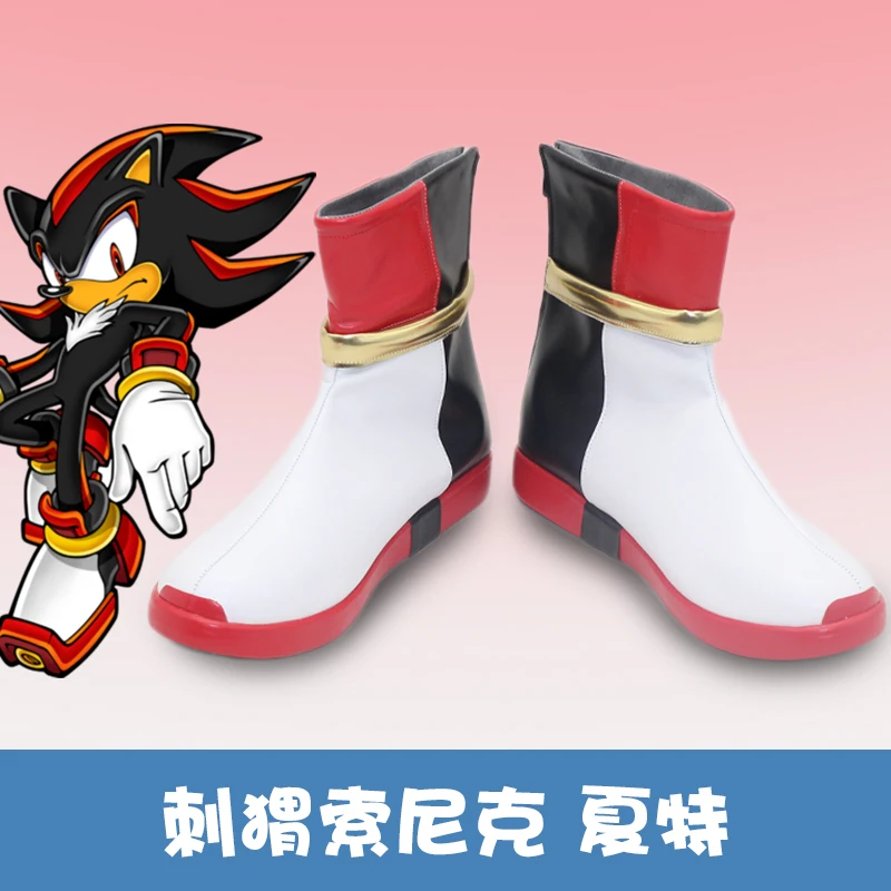 

Shadow the Hedgehog Cosplay Shoes Boots Sonic Halloween Carnival Party PU Leather Boots Custom Made